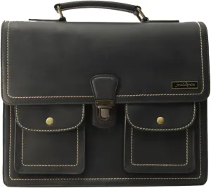 Laptop Bag For Women Semi Aneline Leather Professional Business Office Work Bag Waterproof Lightweight Laptop Bag - Black