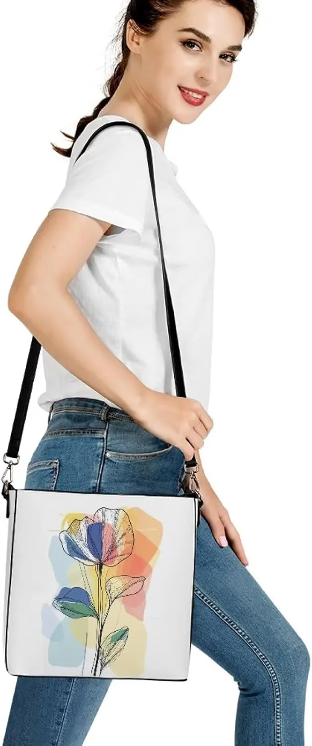 Large Capacity Bucket Bags for Women Leather Fashion Shoulder Purse Crossbody Bag for Lady Casual Tote Handbags