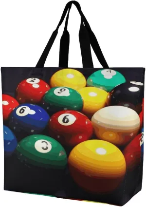 Large Capacity Shopping Bag Color Billiards Printed One Shoulder Shopping Bag Women's One Shoulder Tote Bag for Shopping Travel Work
