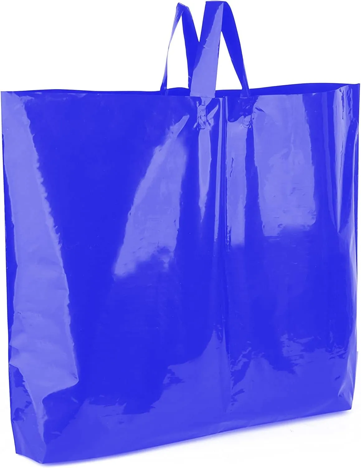 Large Plastic Shopping Bags with Handles | Boutique Bags for Small Business & Merchandise (Blue)