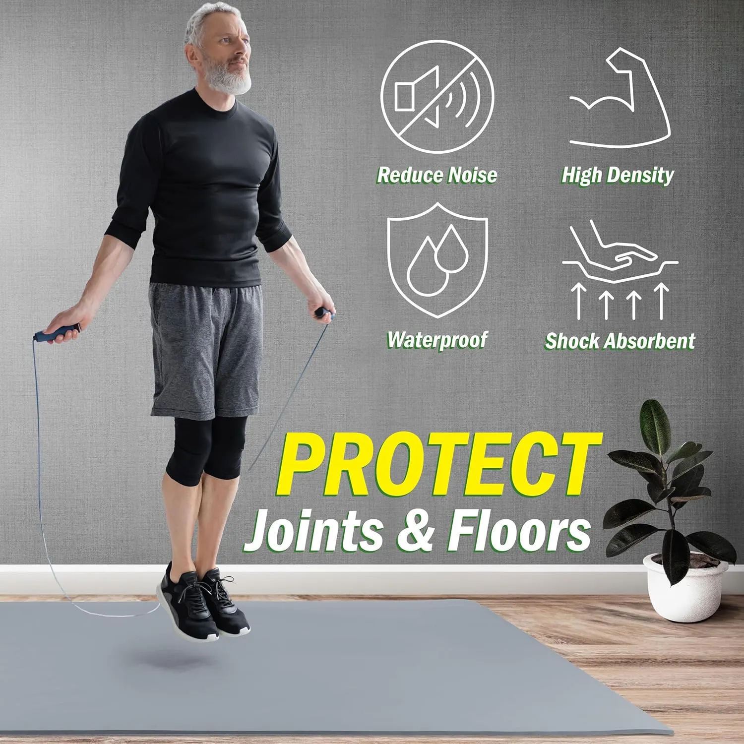 Large Yoga Mat - 6’x4’ Wide Exercise Mat - 8mm Thick Non-Slip Workout Mat