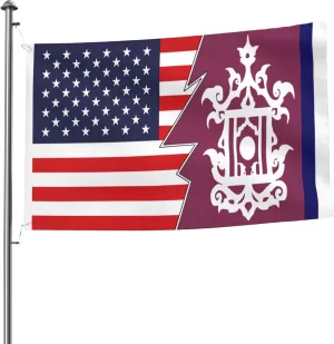 Late 19th Century Flag of Sulu And America Flag 5x8 Ft Heavy Duty Durable Double-Sided Outdoor Home Patio Yard Decorative Banner