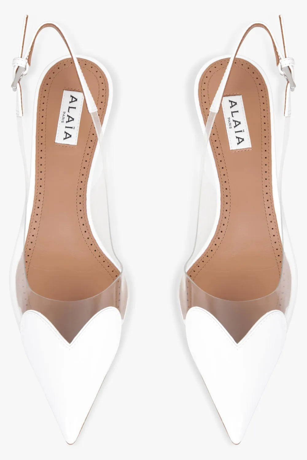 Le Coeur 55mm Patent Slingback | White