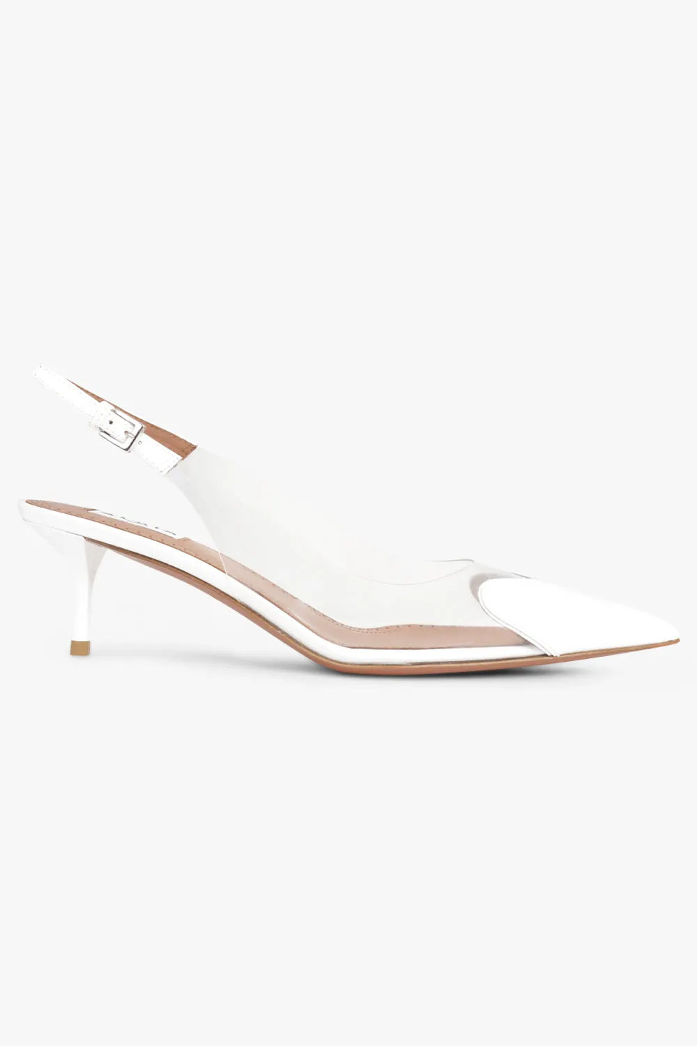 Le Coeur 55mm Patent Slingback | White