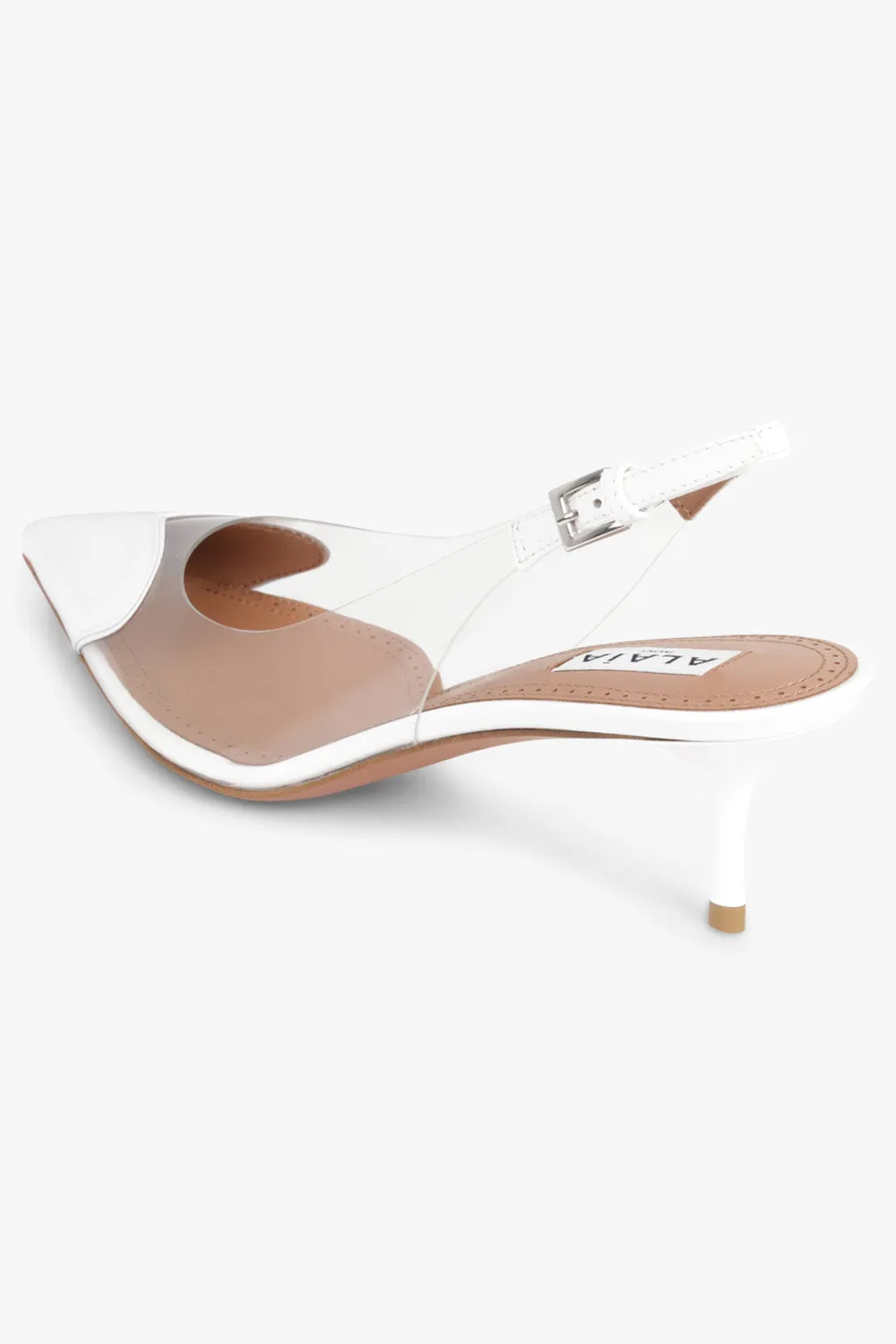 Le Coeur 55mm Patent Slingback | White