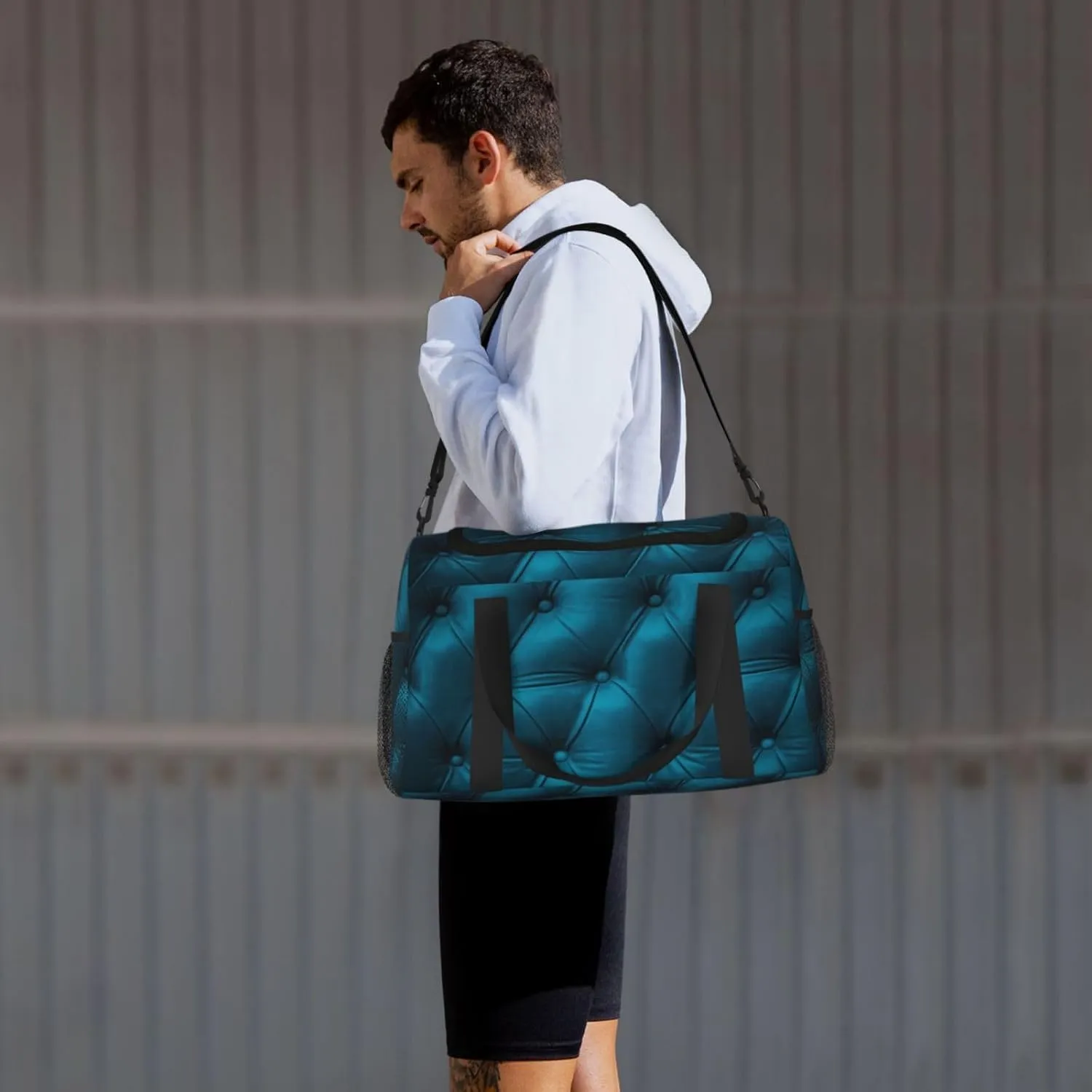 Leather Travel Duffel Bag Large Foldable Waterproof Overnight Bag For Beach Swim Bags Pool Sports Gym