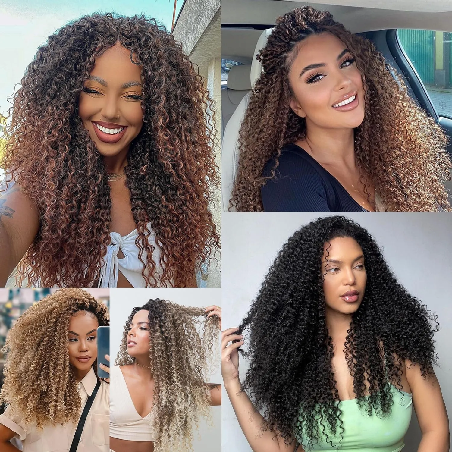 Leeven 8 Inch 8 Packs Pre Looped Micro Curly Crochet Hair for Women Kinky Curly Crochet Hair Synthetic Yanky Twist Hair Extensions (1B30#)