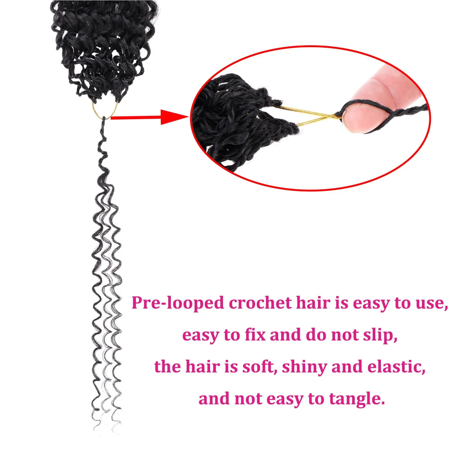 Leeven 8 Inch 8 Packs Pre Looped Micro Curly Crochet Hair for Women Kinky Curly Crochet Hair Synthetic Yanky Twist Hair Extensions (1B30#)