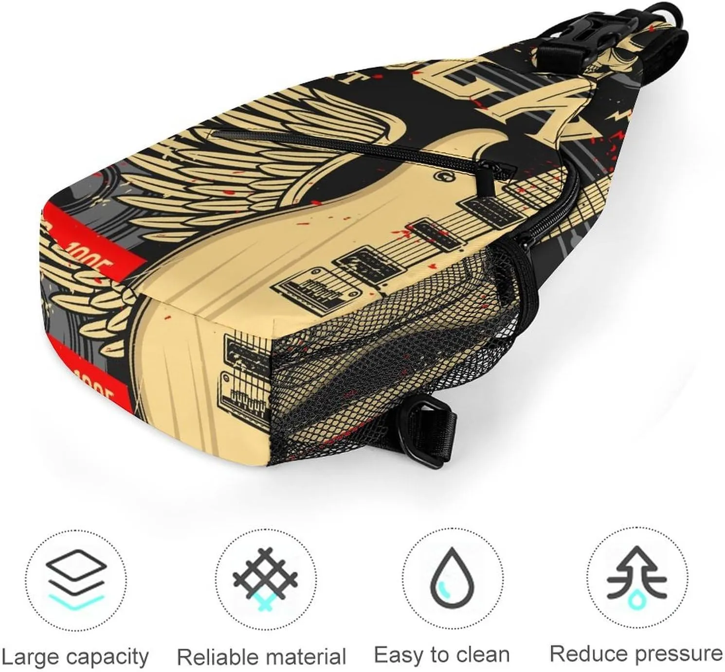 Leopard-print Sling Bag Crossbody Chest Bag Shoulder Bag For Travel Hiking Cycling Camping