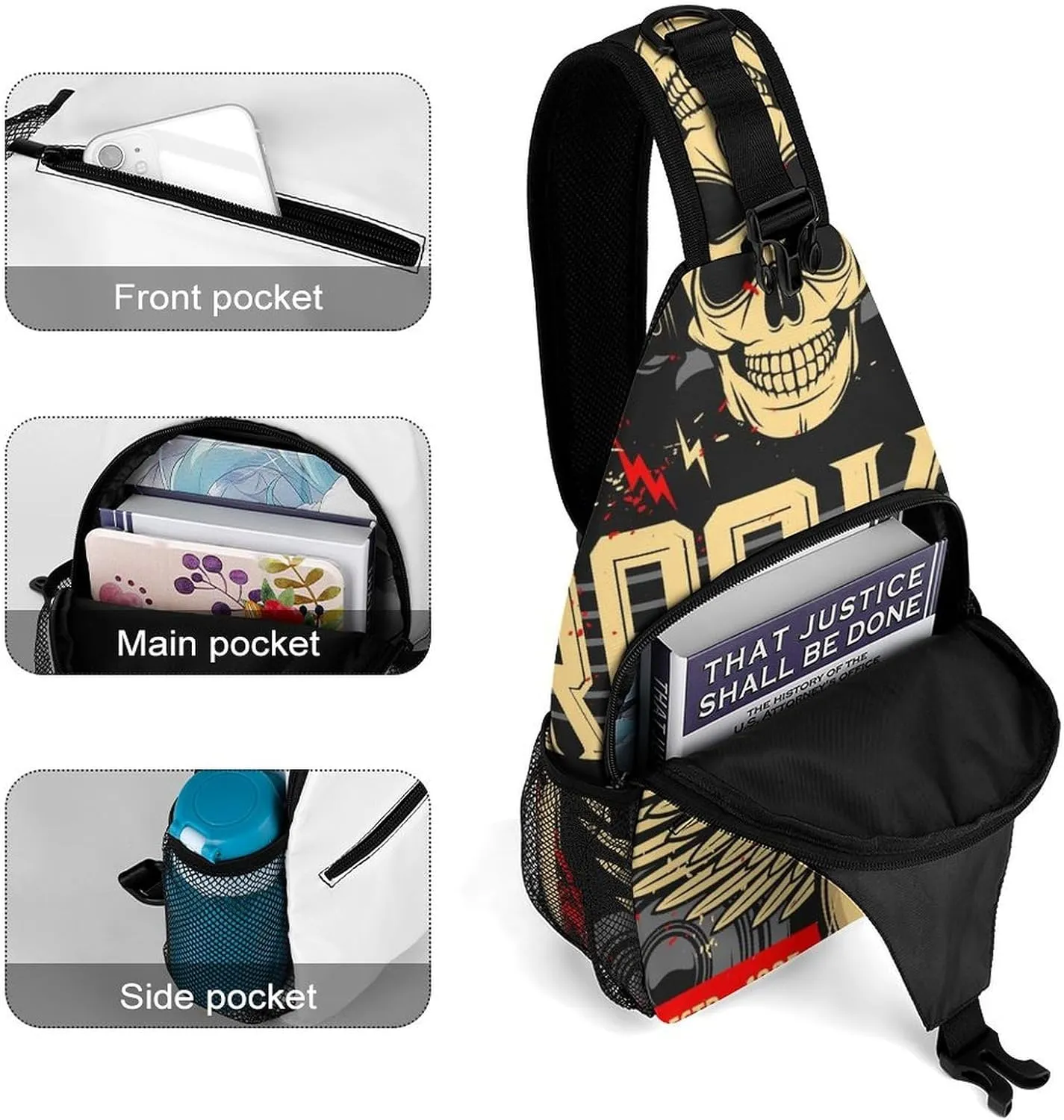 Leopard-print Sling Bag Crossbody Chest Bag Shoulder Bag For Travel Hiking Cycling Camping