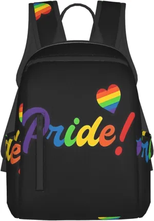 LGBT Rainbow Pride Gay Heart Travel Laptop Backpack Casual Backpacks Double Shoulder Daypack Notebook Rucksack Work Bags Sports Bag for Gym Hiking Camping Beach