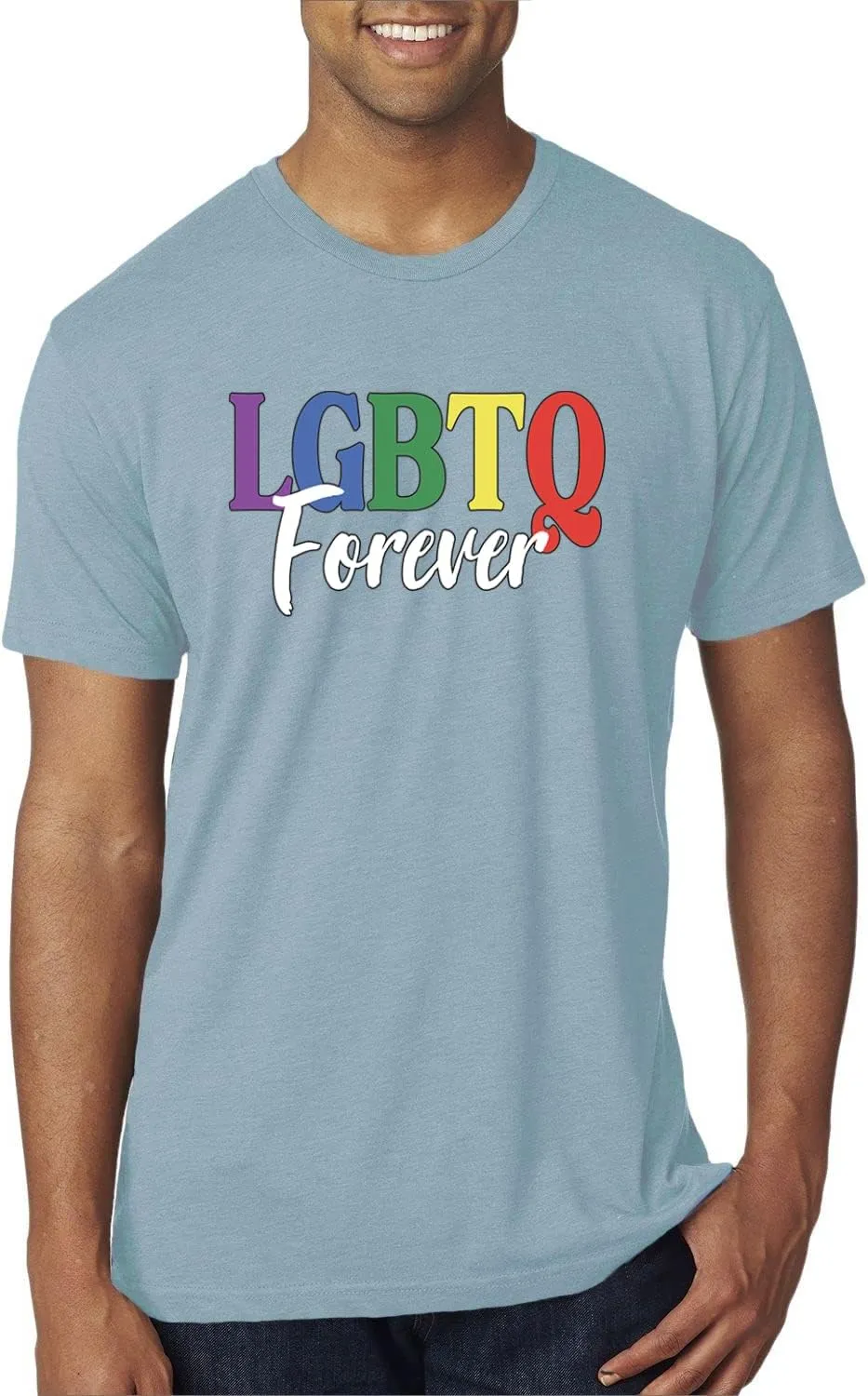 LGBTQ Forever LGBT Pride Mens Premium Tri Blend T-Shirt