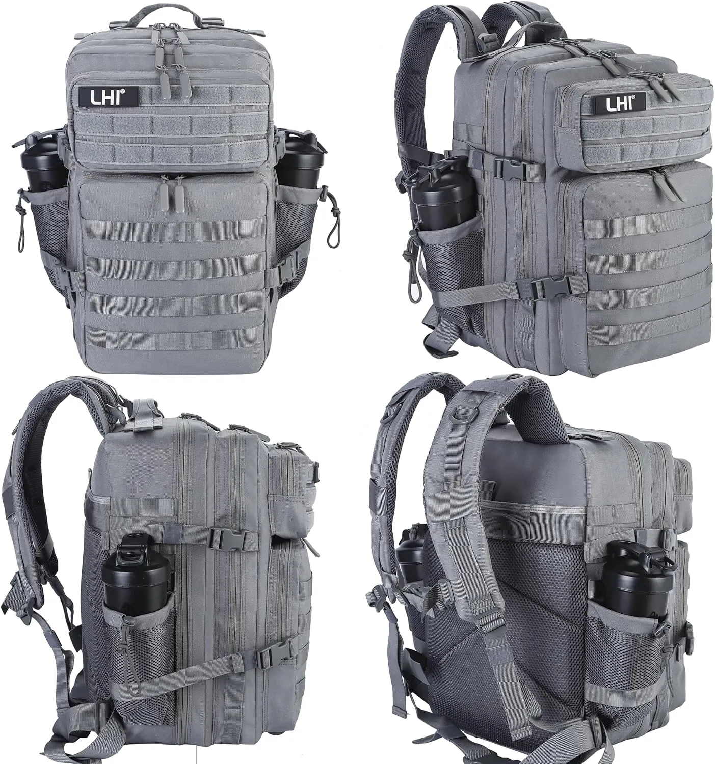 LHI Military Tactical Backpack for Men and Women 45L Army 3 Days Assault Pack Bag Large Rucksack with Molle System
