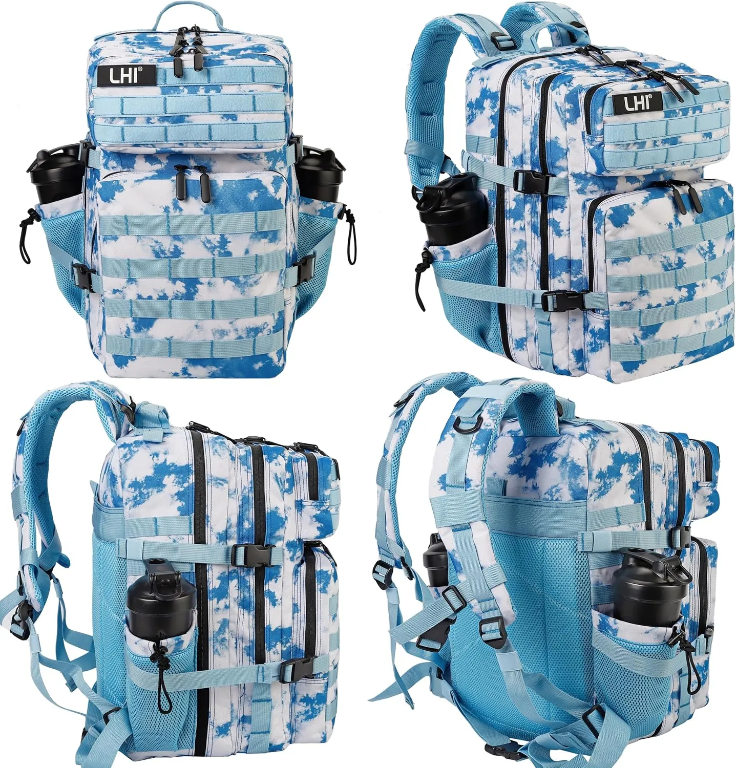 LHI Military Tactical Backpack for Men and Women 45L Army 3 Days Assault Pack Bag Large Rucksack with Molle System