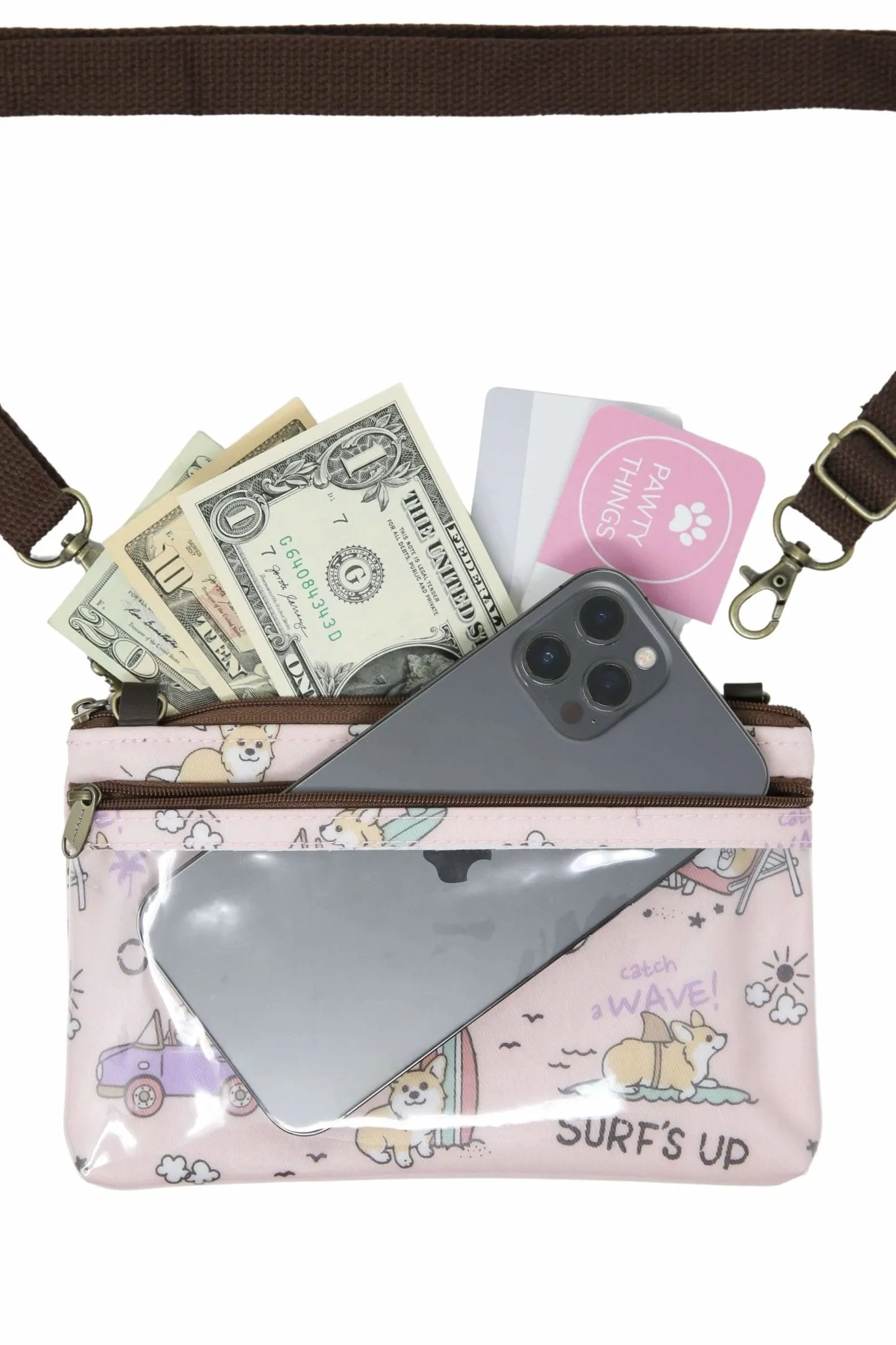Lia Corgi Small Crossbody Bag (Pink - Beach)