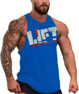 Lift Men's Bodybuilding Gym Tank Tops Workout Stringer Sleeveless Shirts Vest Cotton