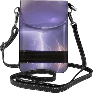 Lightning Storm Printed Women's Crossbody Phone Bag - Perfect for Travel and Shopping