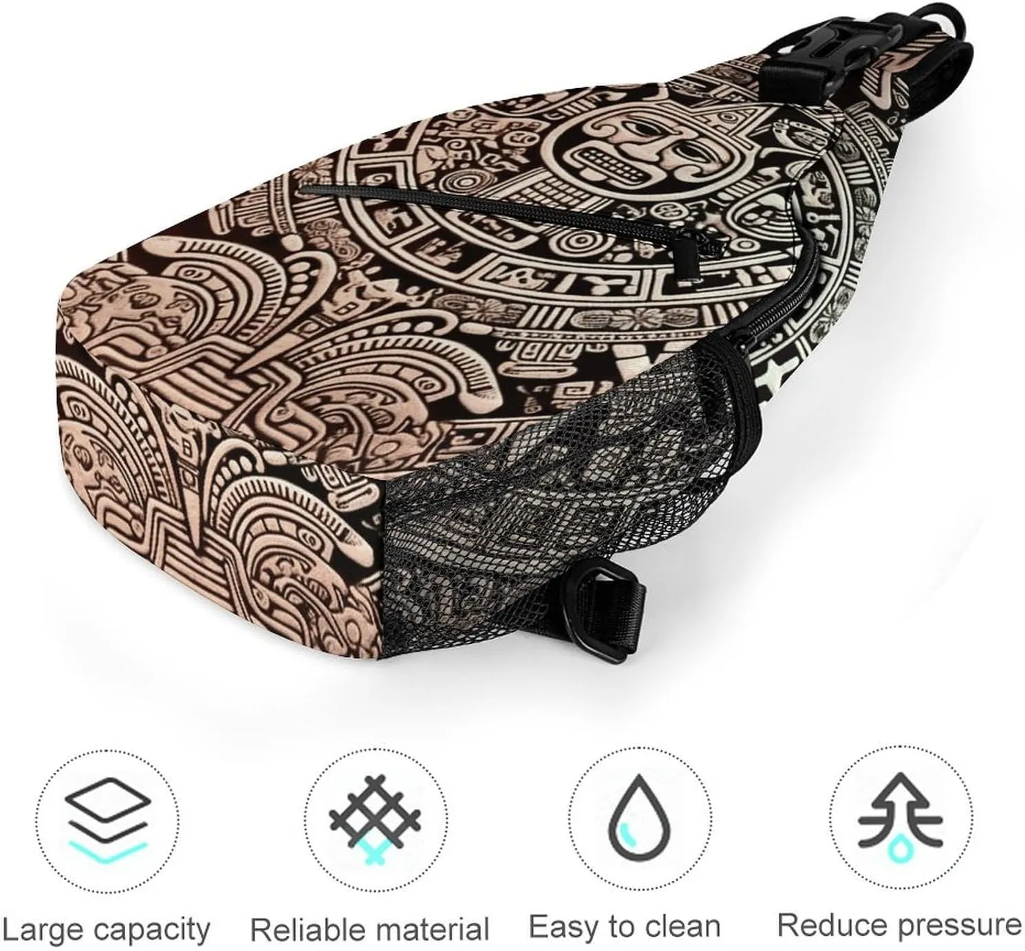 Lightweight Chest Bag Crossbody Bag Mayan Calendar End of The World Sling Backpack for Women Men Sports Travel