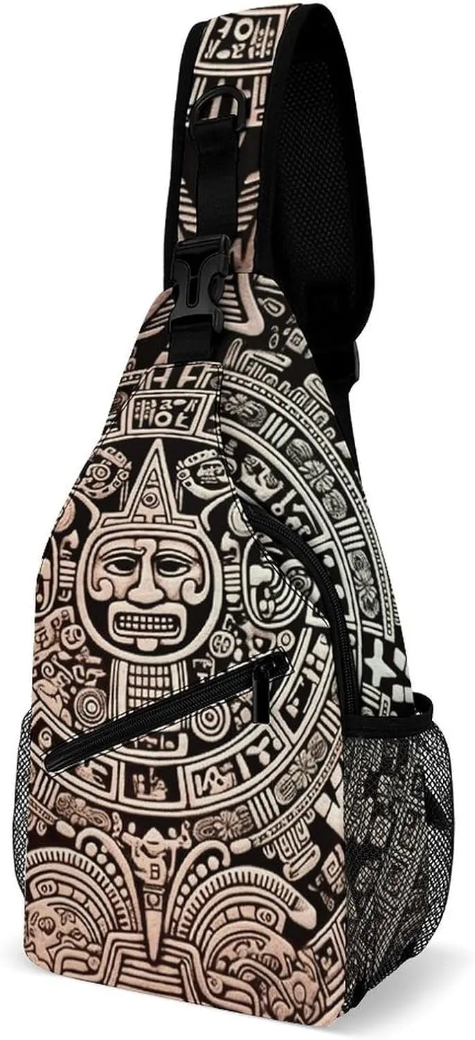 Lightweight Chest Bag Crossbody Bag Mayan Calendar End of The World Sling Backpack for Women Men Sports Travel