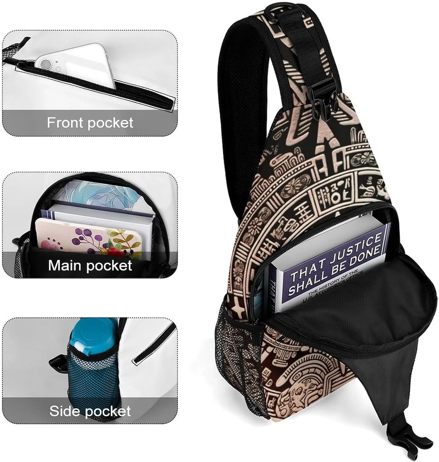 Lightweight Chest Bag Crossbody Bag Mayan Calendar End of The World Sling Backpack for Women Men Sports Travel