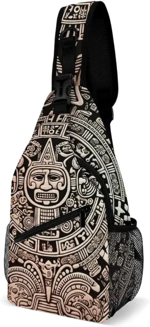 Lightweight Chest Bag Crossbody Bag Mayan Calendar End of The World Sling Backpack for Women Men Sports Travel