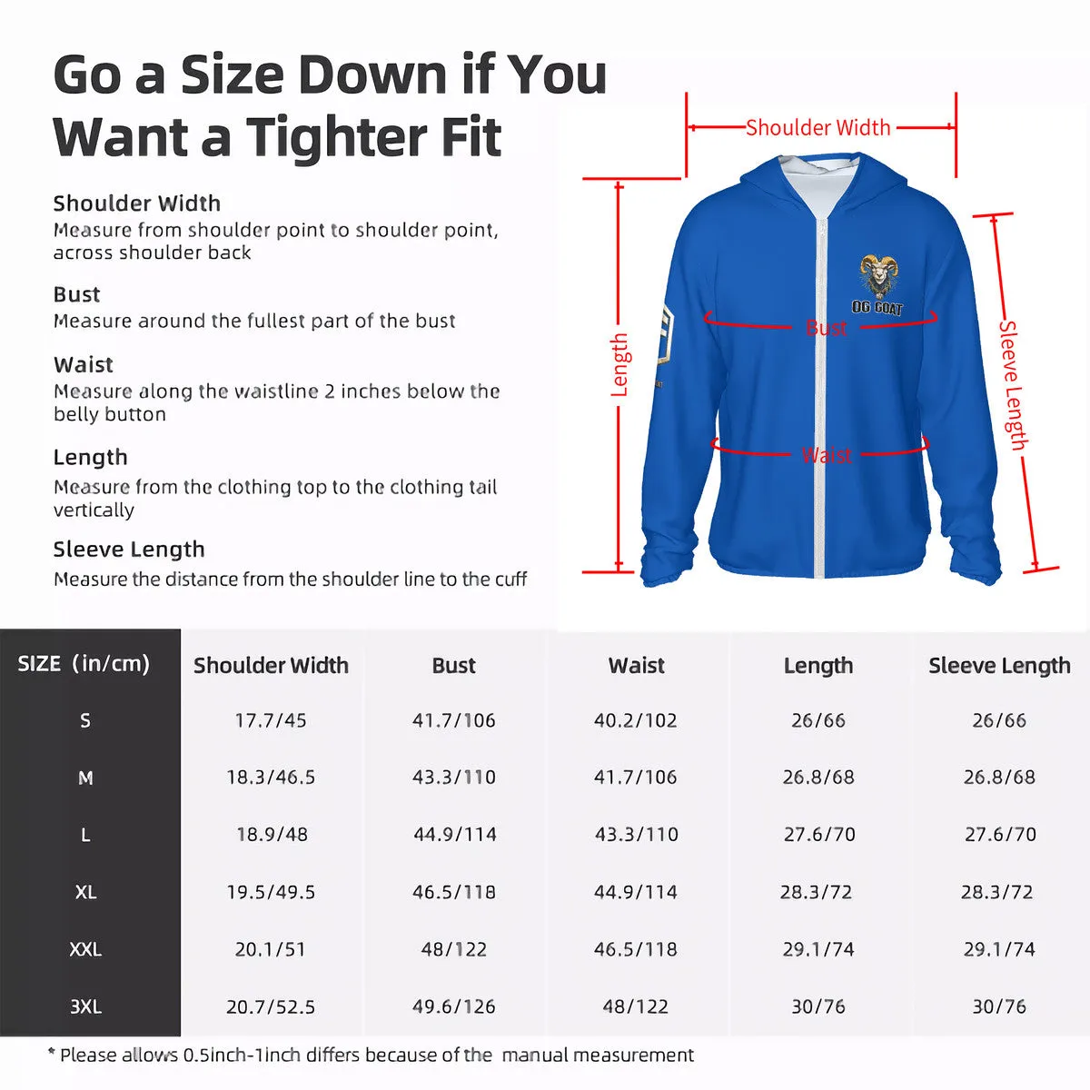 Lightweight Impressive variety Protective Top-choice Sun HC_F1 Zipper Goat Og Hoodie