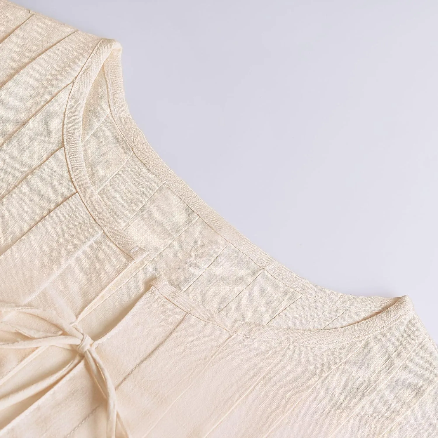 Linen Bow Tie Front Tank Top Women Coquette Pleated Peplum Blouse Y2K Babydoll Ruffle Shirt Sleeveless Tunic Outfits