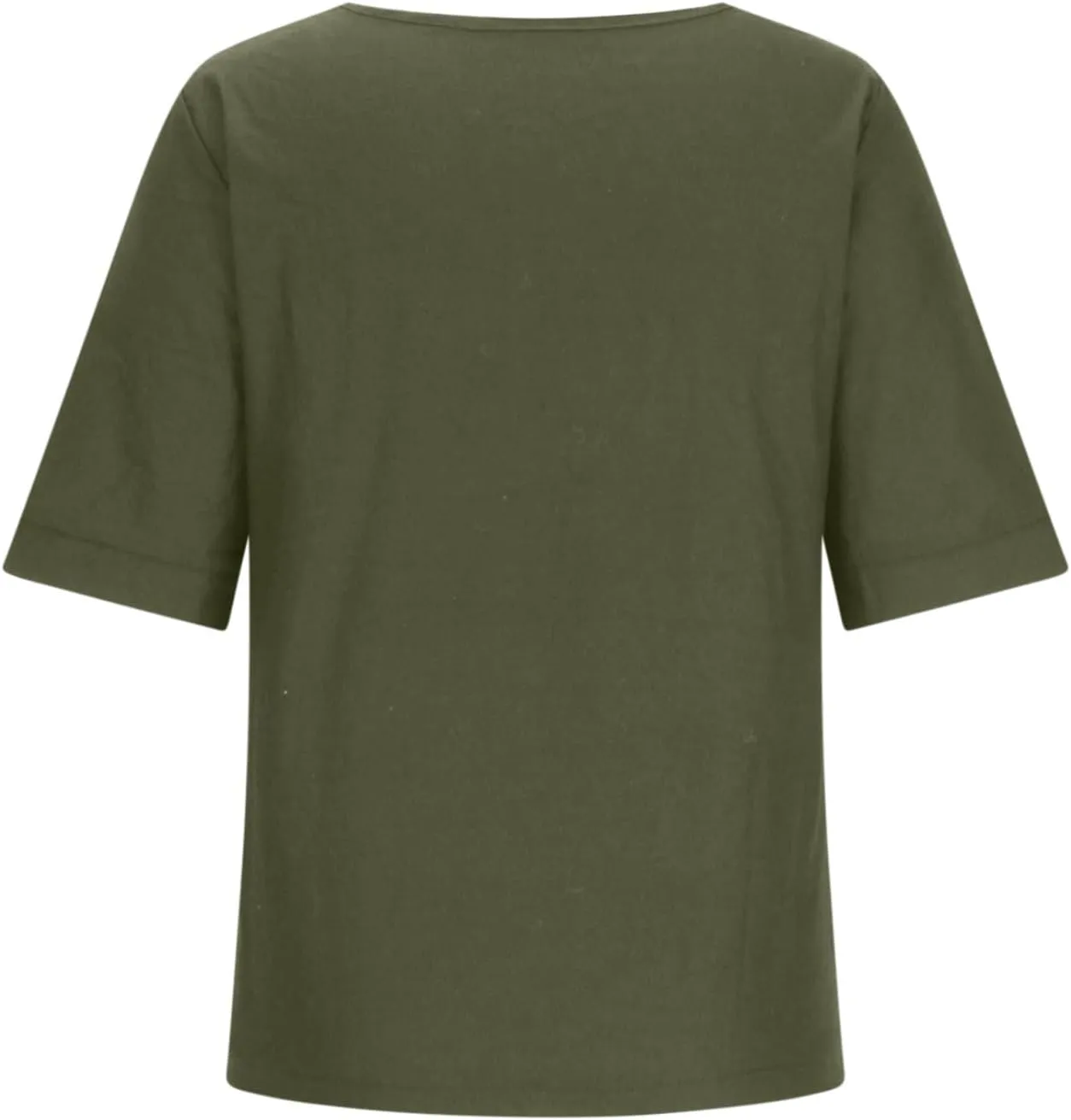 Linen Tops for Women Summer Loose Fit Crewneck Button Down Blouse Shirts Dressy Casual Short Sleeve Clothes