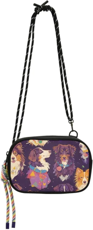 linqin Cute Sheepdog Dogs Mens Purses Crossbody Trendy Shoulder Purse with Credit Card Slots for for Women Hiking