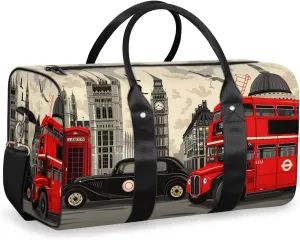 London Big Ben Travel Duffle Bag, Sports Gym Bags for Women Men, Carry On Weekender Overnight Bag, Britain Telephone Booth City Workout Hospital Airplane Trips Bag