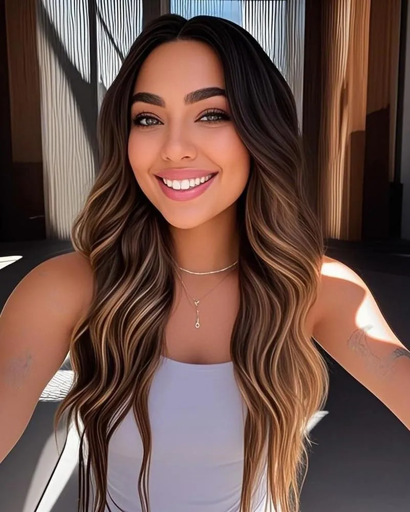 Long Brown Blonde Highlights Wigs for Women 26inch Wavy Curly Wig Natural Looking Middle Part Synthetic Heat Resistant Hair Replacement Wigs for Daily