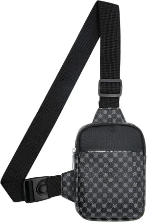 Long Keeper Mini Sling Bag - Women Men Vegan Leather Crossbody Phone Bag Waterproof Travel Running Chest Bag Casual Daypack