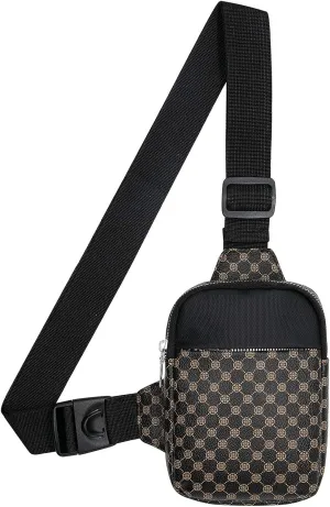 Long Keeper Mini Sling Bag - Women Men Vegan Leather Crossbody Phone Bag Waterproof Travel Running Chest Bag Casual Daypack