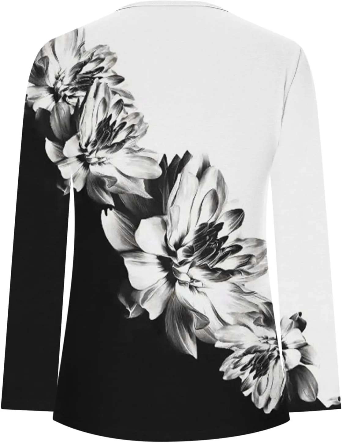 Long Sleeve Tunic Tops for Women Trendy 2023 Vintage Floral Print Button Down Shirts Casual Loose Comfy Fall Blouse
