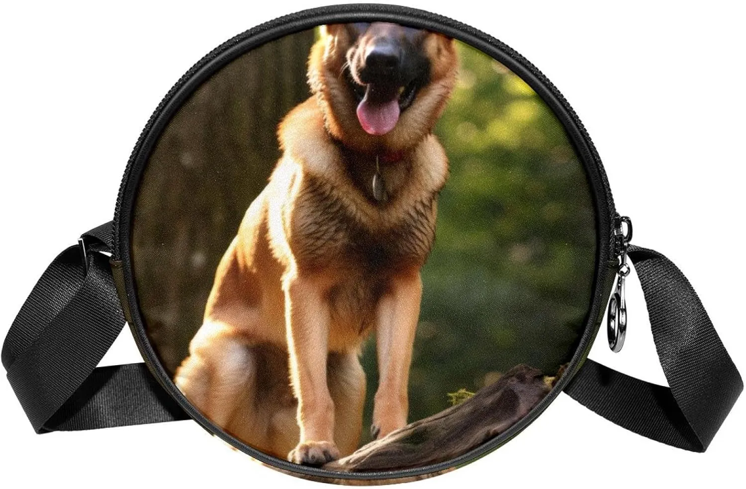 Long Strap Crossbody Bag, Round, Shoulder Bag for Women, German Shepherd Dog