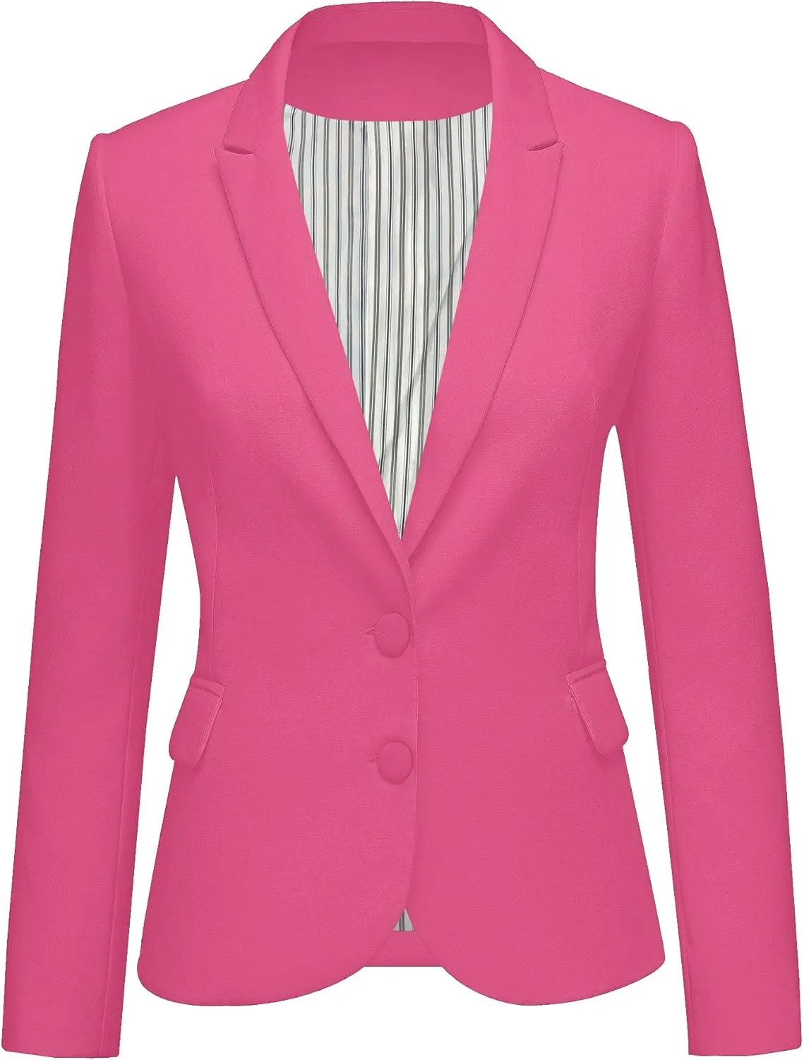 LookbookStore Womens Notched Lapel Pockets Button Work Office Blazer Jacket Suit