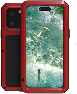 LOVE MEI for iPhone 16 Pro Max Case, Heavy Duty Rugged Full Body Protection Military Armor Bumper Aluminum Metal Dust/Shockproof Case with Tempered Glass (Red)