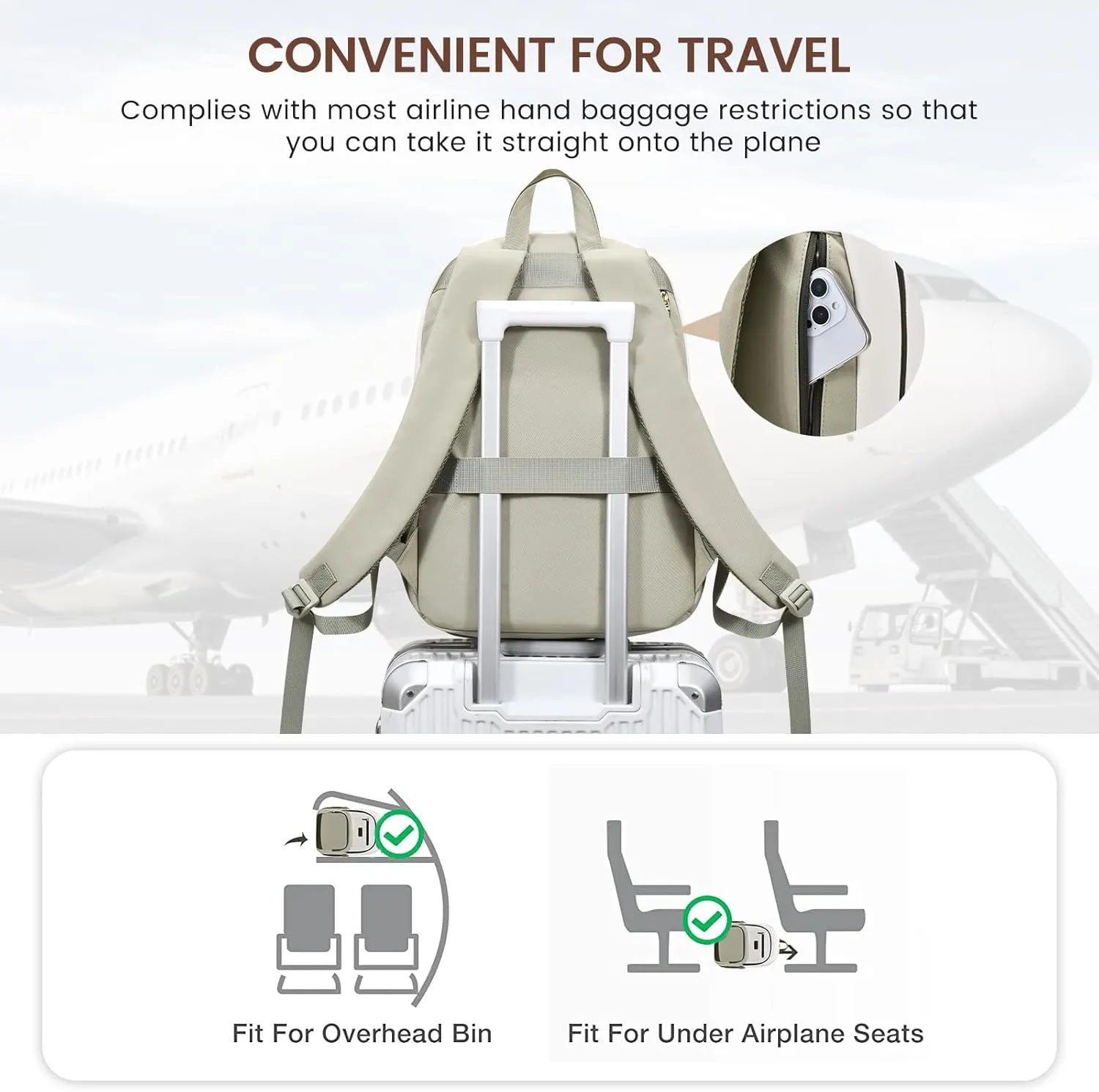 LOVEVOOK 15.6 inch Laptop Backpack - Versatile Work and Computer Backpack for Men and Women, Durable and Stylish Design