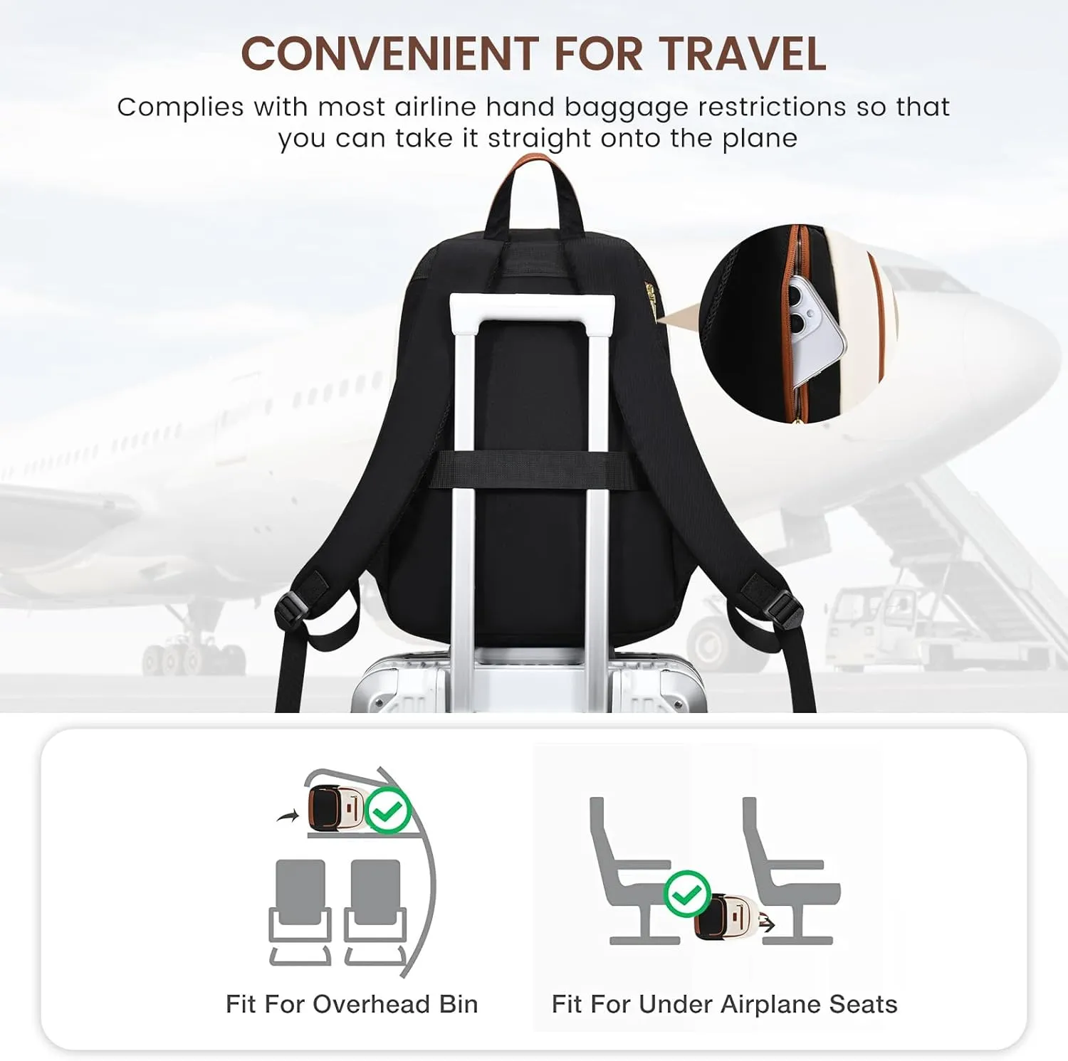 LOVEVOOK 15.6 inch Laptop Backpack - Versatile Work and Computer Backpack for Men and Women, Durable and Stylish Design