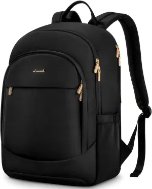 LOVEVOOK Laptop Backpack for Women, 15.6 Inch Work Backpack Purse, Large Capacity Stylish Daypack, Business Computer Bag, Travel Backpack for College, Black
