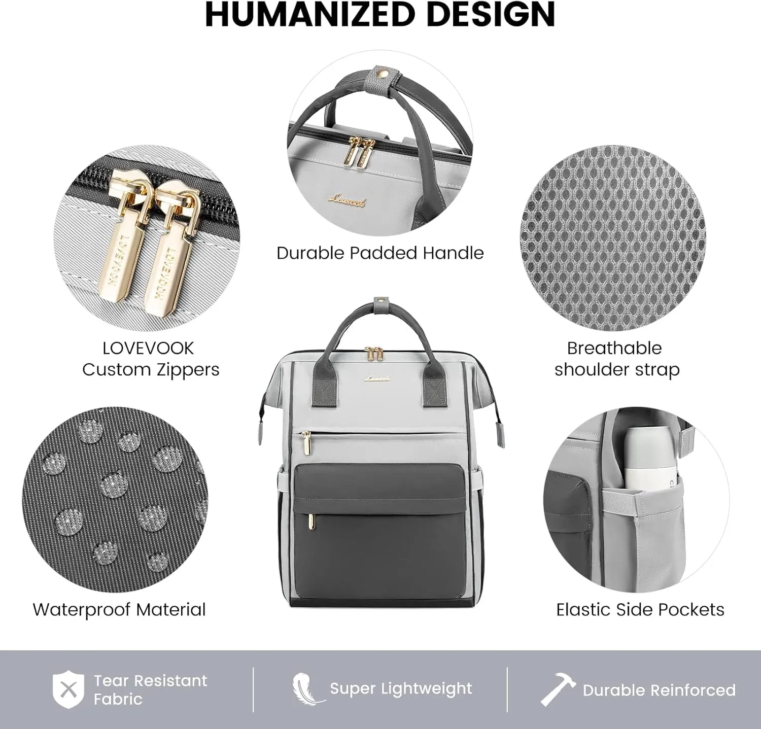 LOVEVOOK Laptop Backpack for Women,15.6 Inch Work Teacher Nurse Bag,Business Computer Backpack Purse with USB Port,Stylish Casual Daypack for Travel
