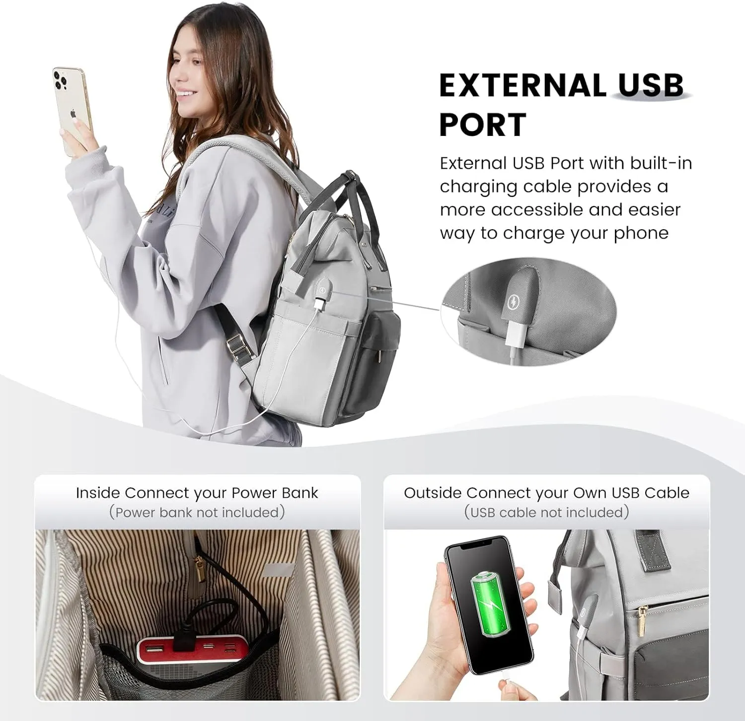 LOVEVOOK Laptop Backpack for Women,15.6 Inch Work Teacher Nurse Bag,Business Computer Backpack Purse with USB Port,Stylish Casual Daypack for Travel