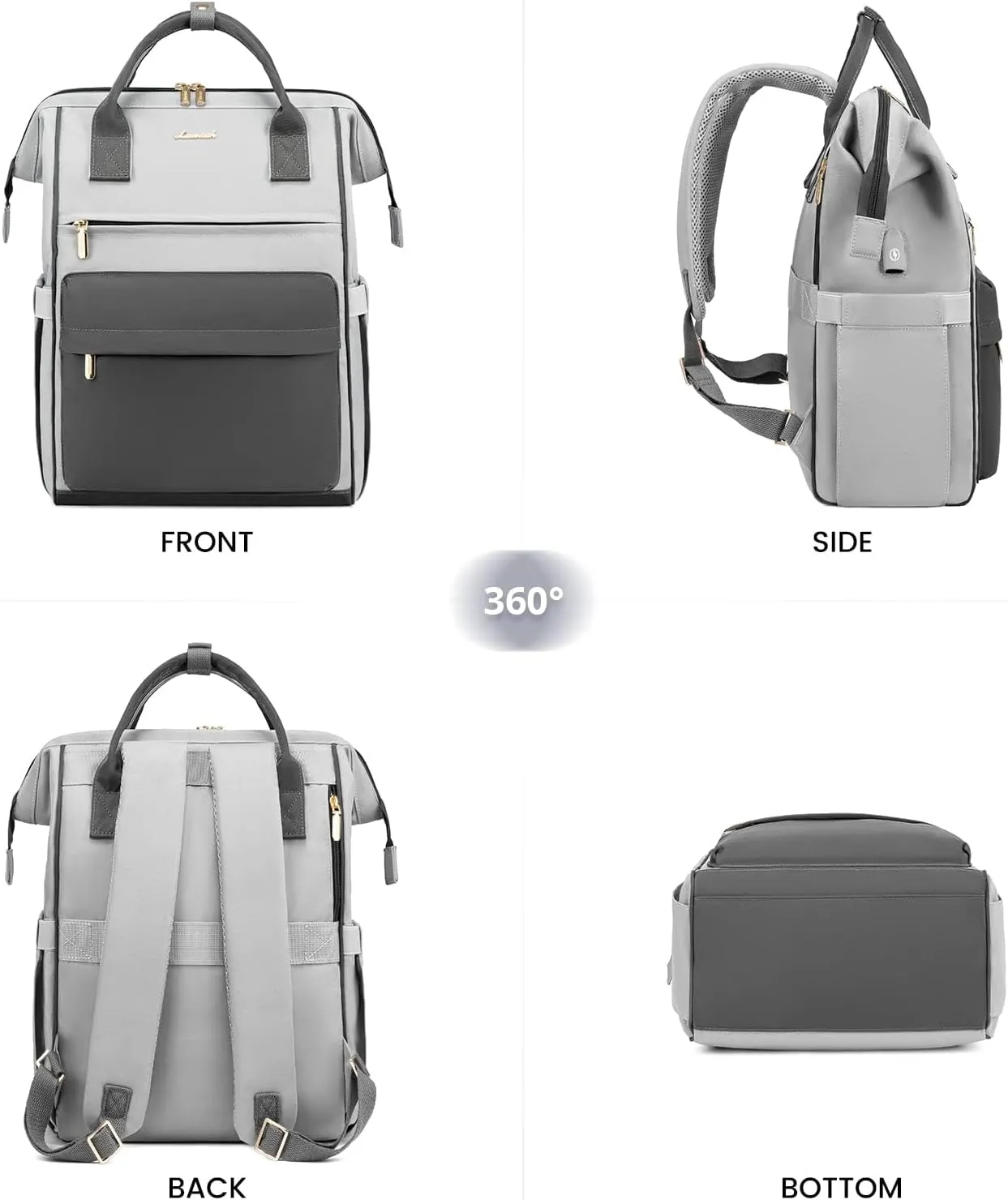 LOVEVOOK Laptop Backpack for Women,15.6 Inch Work Teacher Nurse Bag,Business Computer Backpack Purse with USB Port,Stylish Casual Daypack for Travel