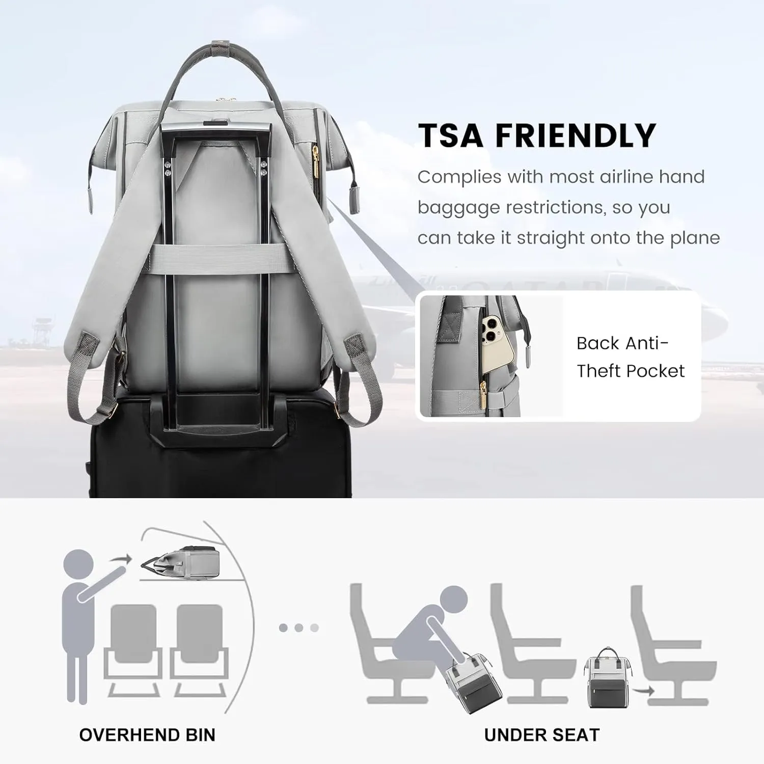 LOVEVOOK Laptop Backpack for Women,15.6 Inch Work Teacher Nurse Bag,Business Computer Backpack Purse with USB Port,Stylish Casual Daypack for Travel