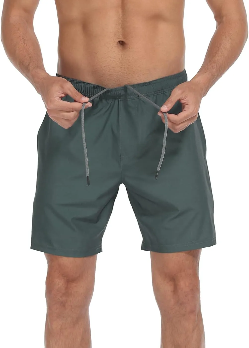 LRD Mens Athletic Workout Shorts with Compression Liner 7 inch Inseam