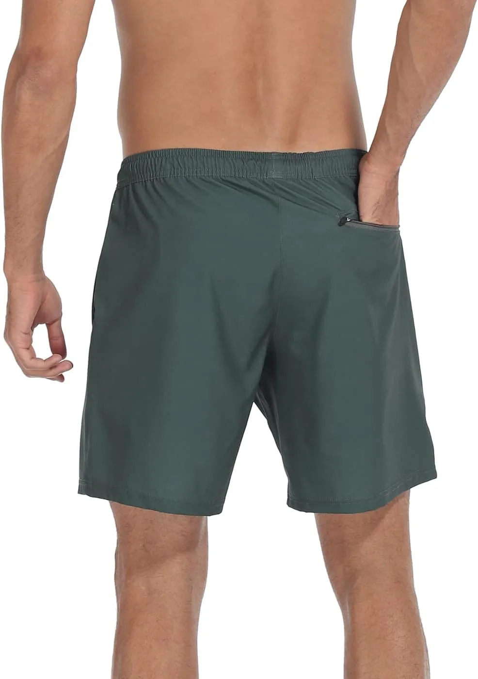 LRD Mens Athletic Workout Shorts with Compression Liner 7 inch Inseam