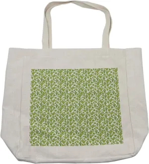 Lunarable Cactus Shopping Bag, Spines Thorns Flowers Saguaro Cartoon Wildflower Irregular Style, Eco-Friendly Reusable Bag for Groceries Beach and More, 15.5" X 14.5", Cream