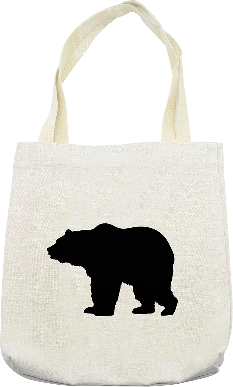 Lunarable Nature Tote Bag, Grizzly Alaskan Bear Animal Wildlife Forest Mountain Canadian Artwork Image, Cloth Linen Reusable Bag for Shopping Books Beach and More, 16.5" X 14", Cream
