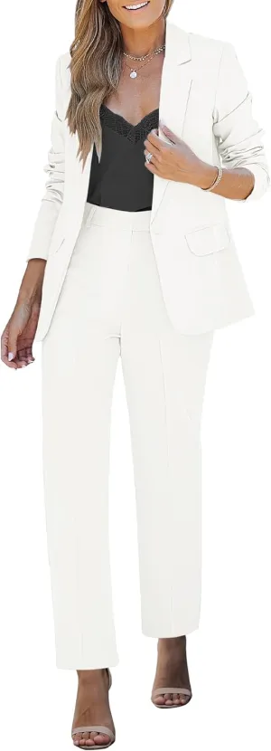 luvamia Women's Two Piece Sets Pants Suits Dressy Business Casual Outfits Professional Blazer Pantsuits Set Work Office