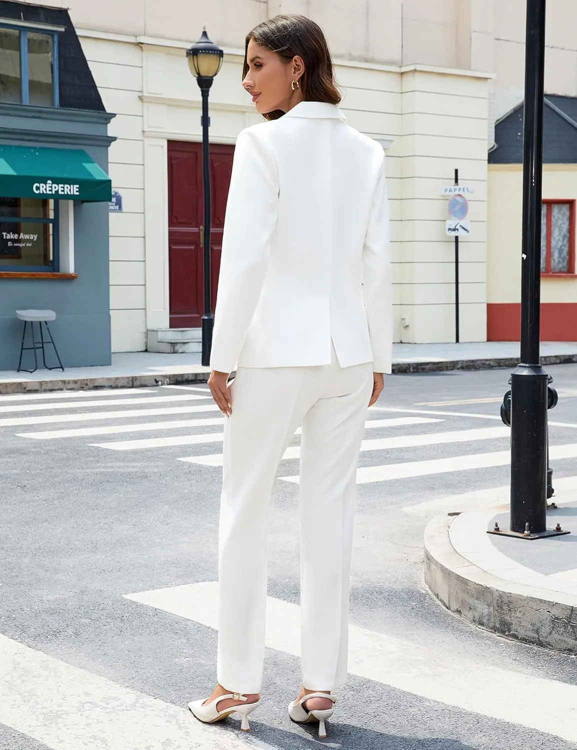 luvamia Women's Two Piece Sets Pants Suits Dressy Business Casual Outfits Professional Blazer Pantsuits Set Work Office